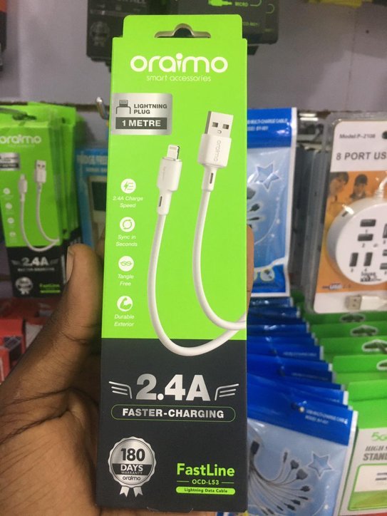 Oraimo lighting plug 1meter USB iPhone charger 
